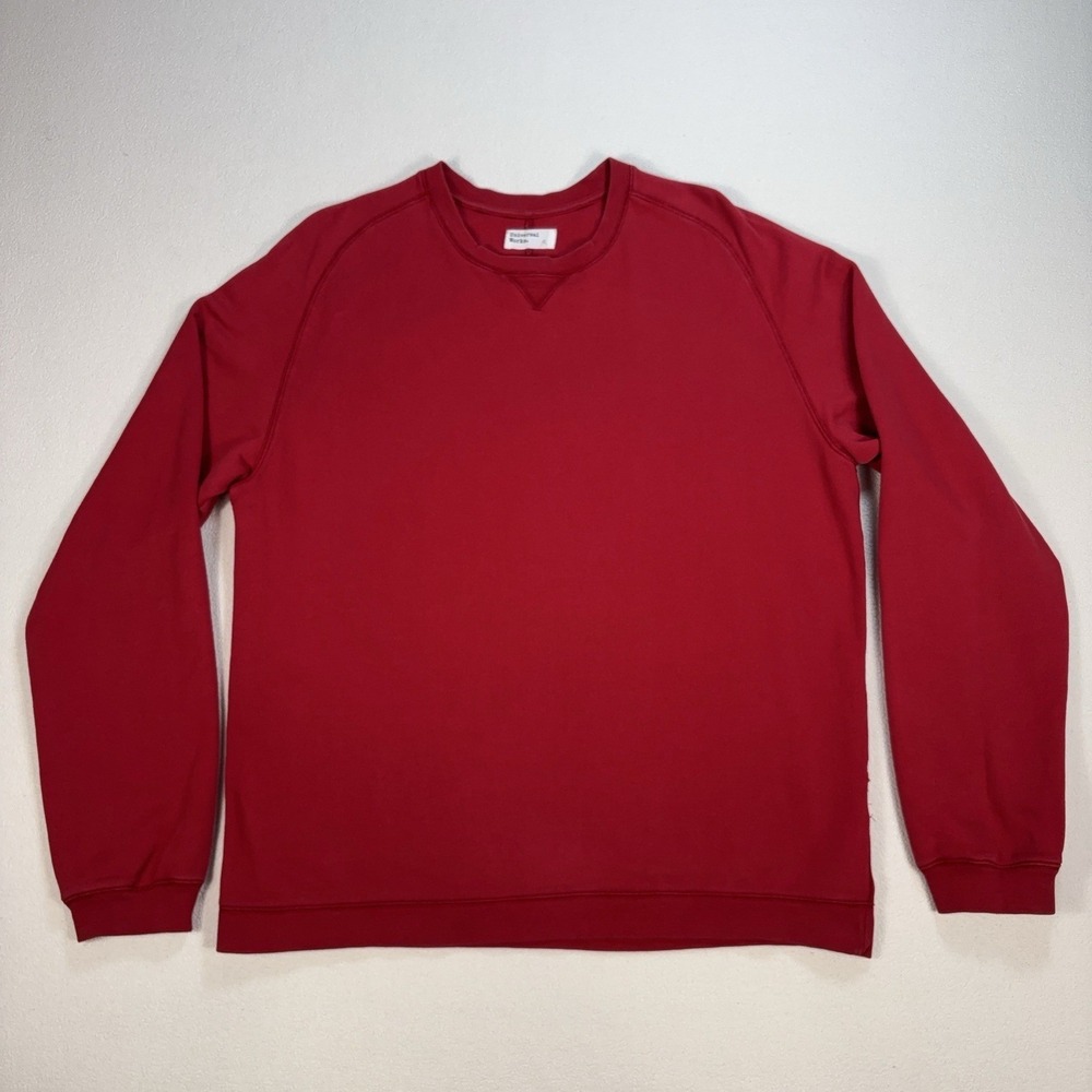 Universal Works Sweatshirt Men's L‎ Red 100% Cotton Dorito Crewneck *READ*